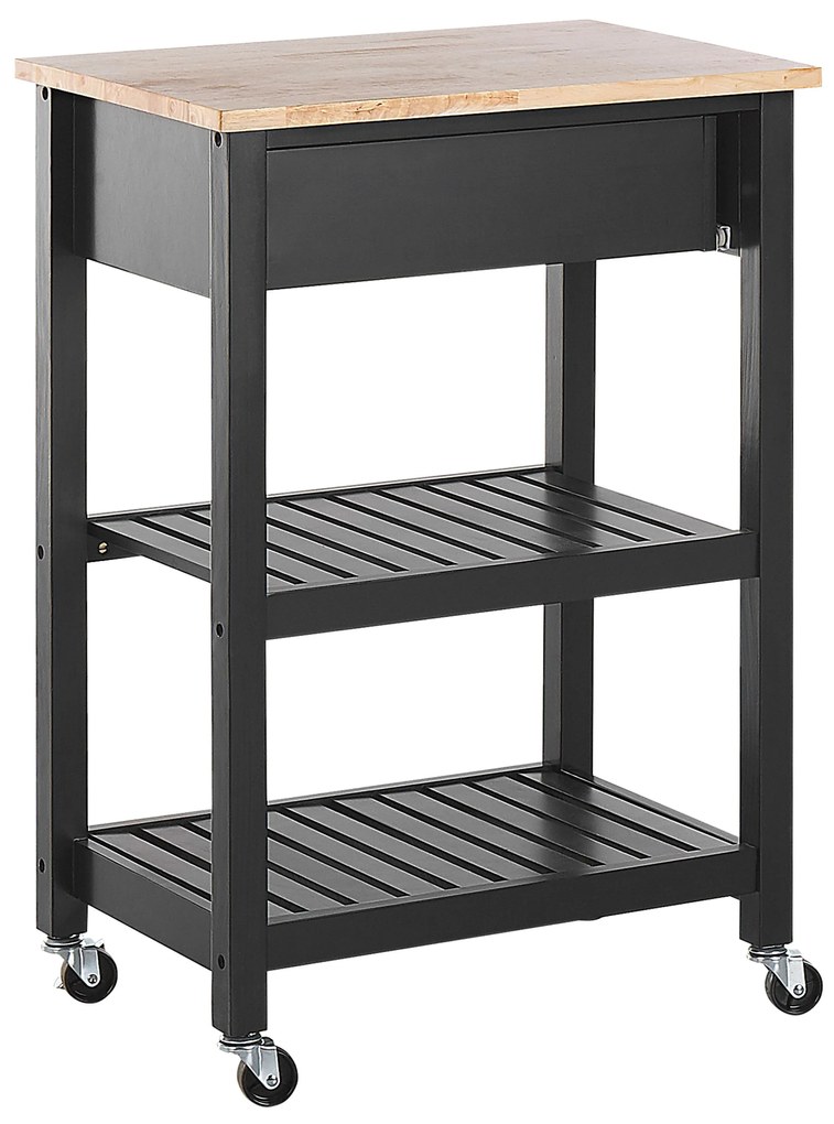 Divatos Fekete Zsúrkocsi HIUMA Beliani