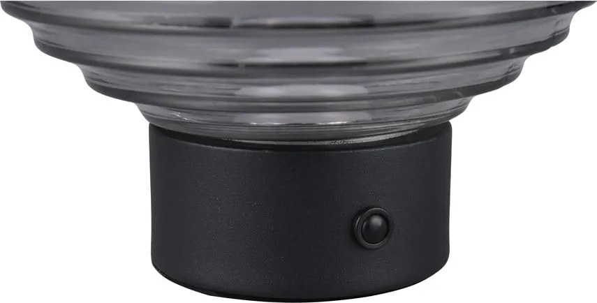 Fekete-szürke LED dimmelhető asztali lámpa üveg búrával (magasság 14,5 cm) Earl – Trio