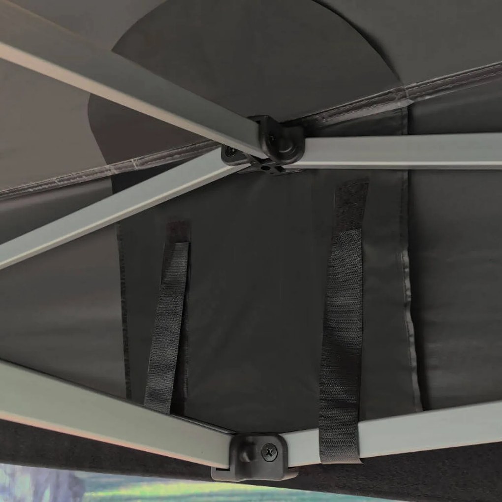 Összecsukható Kerti Pavilon 3x3 m | Prémium UV/PVC Védelem | Masszív BRIMO Vázszerkezet | Gyors Összeszerelés Szerszám Nélkül - falak nélkül - Fekete