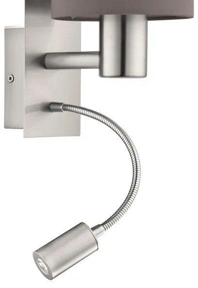 Eglo 96481 - LED flexibilis lámpa PASTERI 1xE27/40W+LED/3,8W szürke