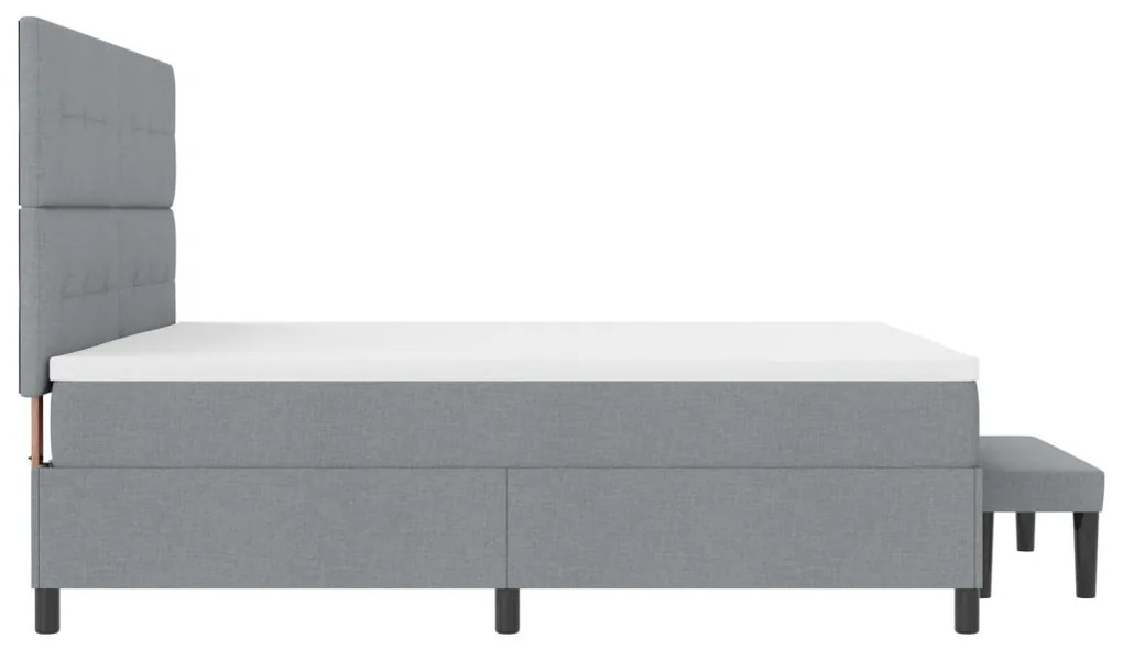 vidaXL Boxspring ágy matraccal és padal világosszürke 200x200 cm szövet