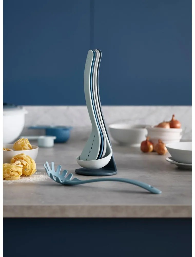 Nest Utensils Plus 5 db-os kék konyhai eszköz szett állvánnyal - Joseph Joseph