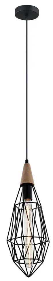 Italux MAELLE MDM-2595/1S BK Függőlámpa 1x40W/E14