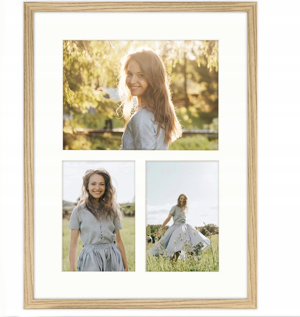Képkeret 3 képhez 10x15 cm 15x21 cm tölgy fotógaléria 30x40 cm Framai