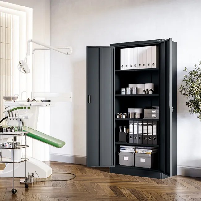 Fém szekrény JAN Compact 1750 x 800 x 400 mm, antracit