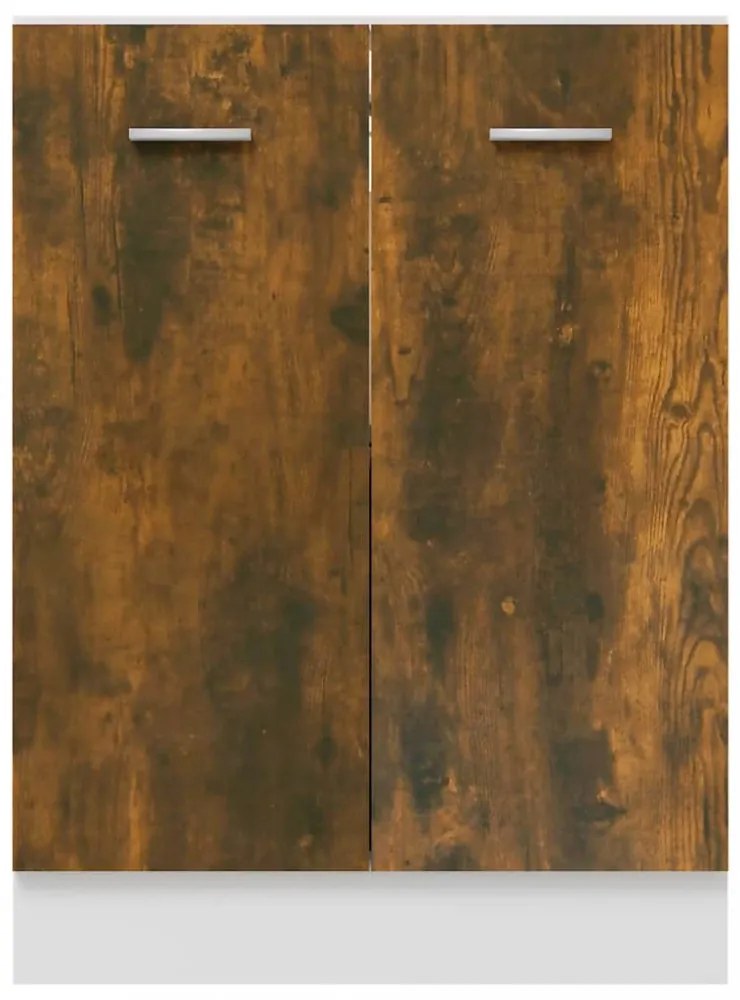 füstös tölgyszínű szerelt fa alsó szekrény 60 x 46 x 81,5 cm