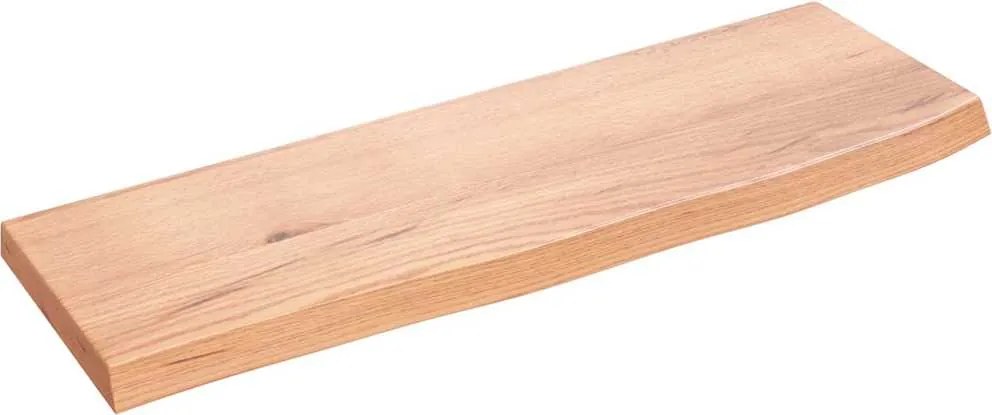 vidaXL világosbarna kezelt tömör tölgyfa fali polc 60x20x2 cm