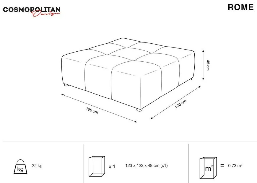 Bézs bársony kanapé modul Rome Velvet - Cosmopolitan Design