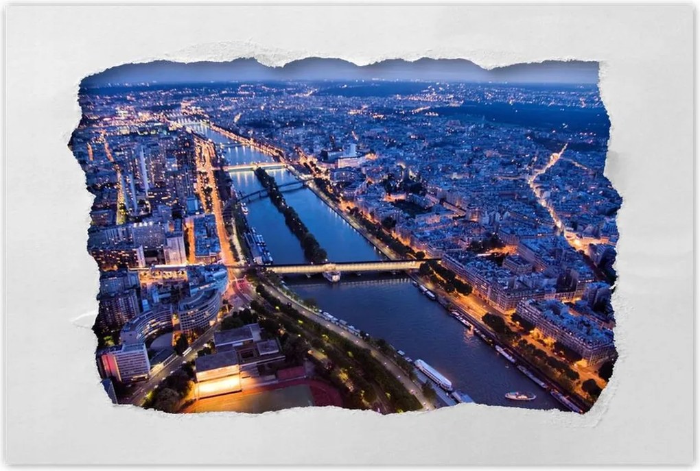 Poszterek 90x60 Éjszakai panoráma Párizs