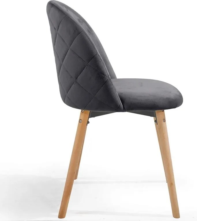 MIADOMODO Étkezőszék készlet bársony 2 db szürke