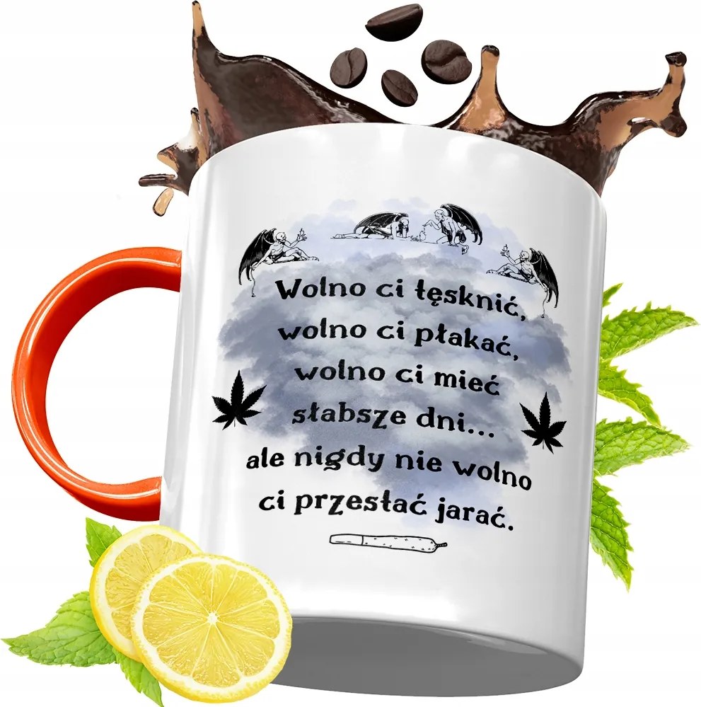 Narancssárga Bögre Dohányosoknak Ajándék fényképes nyomattal