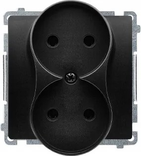 Simon Basic Dupla aljzat földelés nélkül fekete BMG2M.01/49