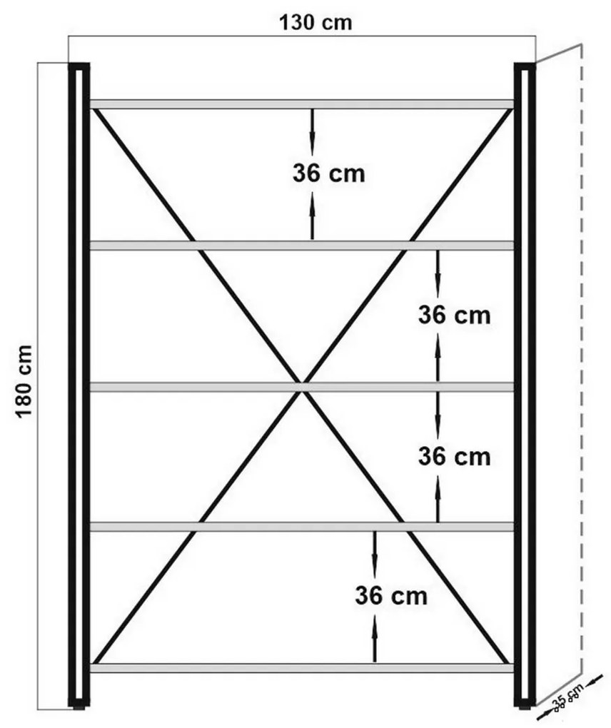 Cosmo Fix Black and Atlantic Pine polcállvány