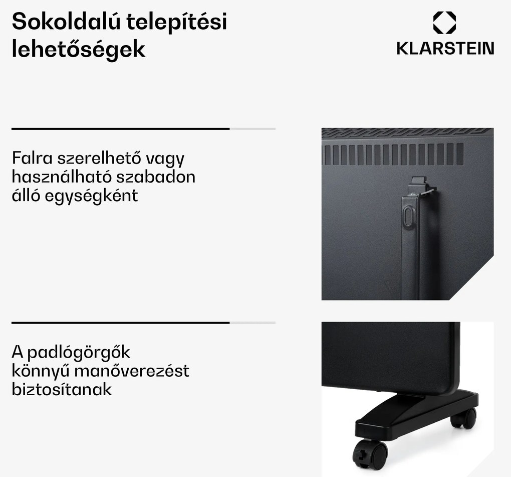Klarstein Bansin Smart 2500, konvektor, 2500 W, vezérlés applikáción keresztül