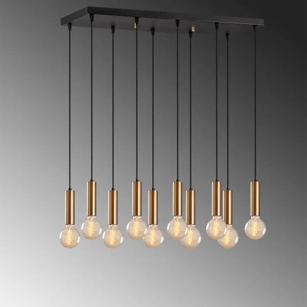 TEMPO kábelcsillár 10x E27/40W/230V, arany