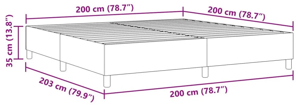 Boxspring Ágy Kék 200x200 cm Vászon