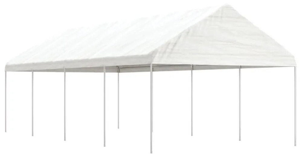fehér polietilén pavilon tetővel 8,92 x 4,08 x 3,22 m