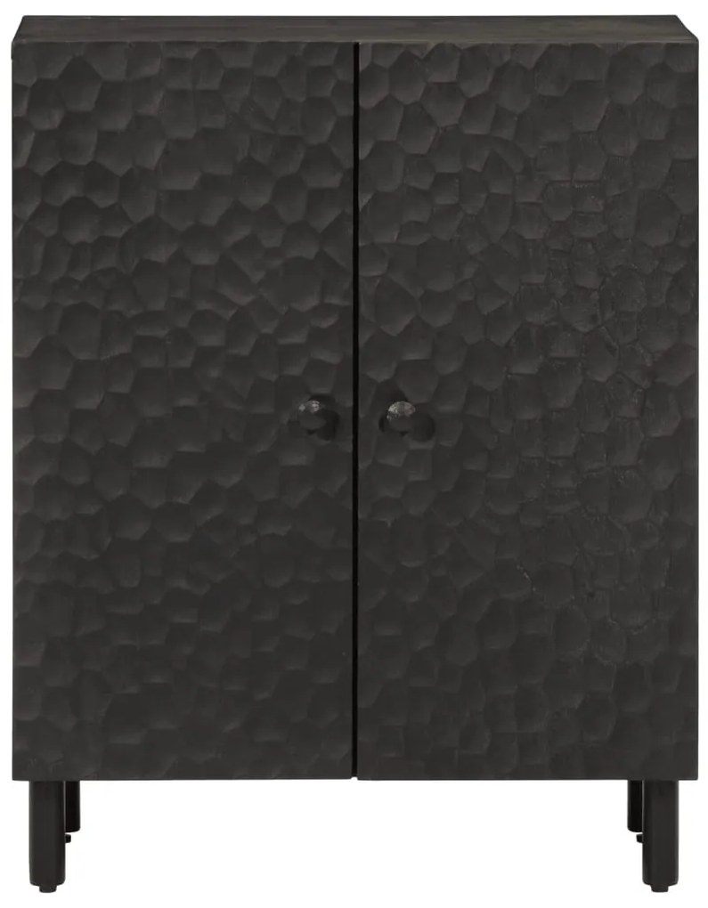 fekete tömör mangófa tálalószekrény 60 x 33 x 75 cm