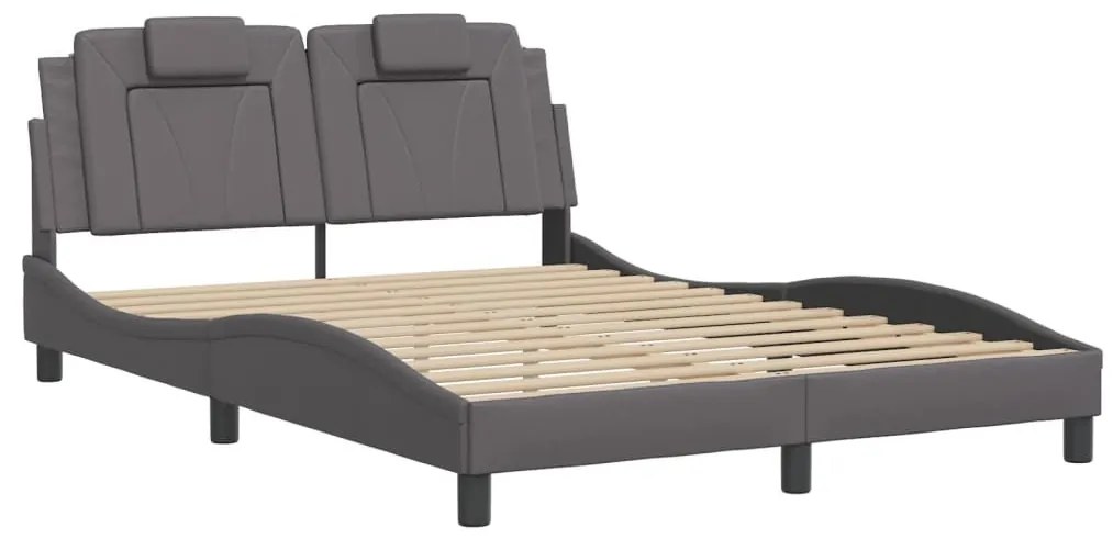 szürke ágykeret Viana LED-ekkel matrac nélkül 140 x 200 cm