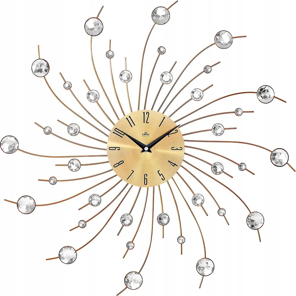 Nagy Mutatós Arany Falióra Mpm Kristályokkal E04.4496.80 52 cm