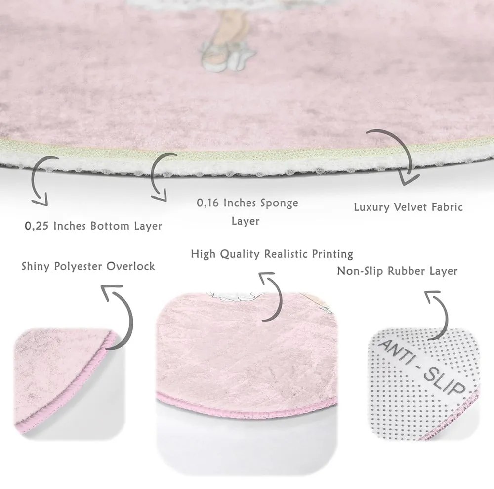 Rózsaszín gyerek szőnyeg ø 120 cm Comfort – Mila Home