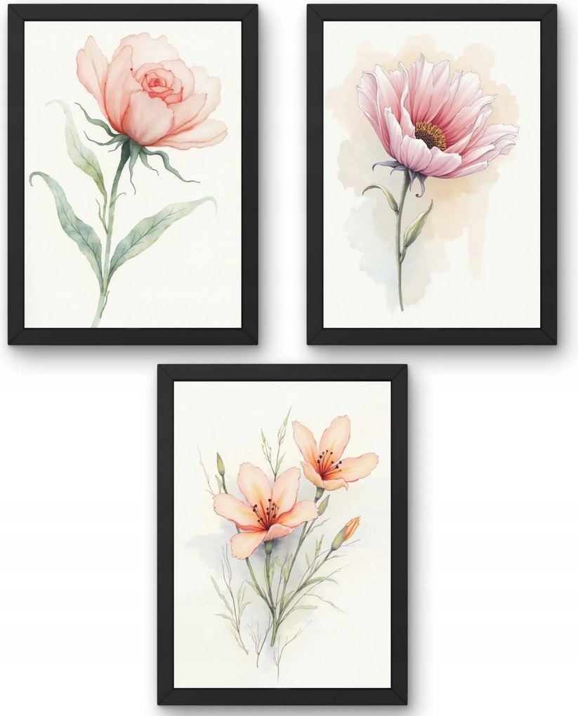Három darabos poszter szett virágok természet A4-es méret