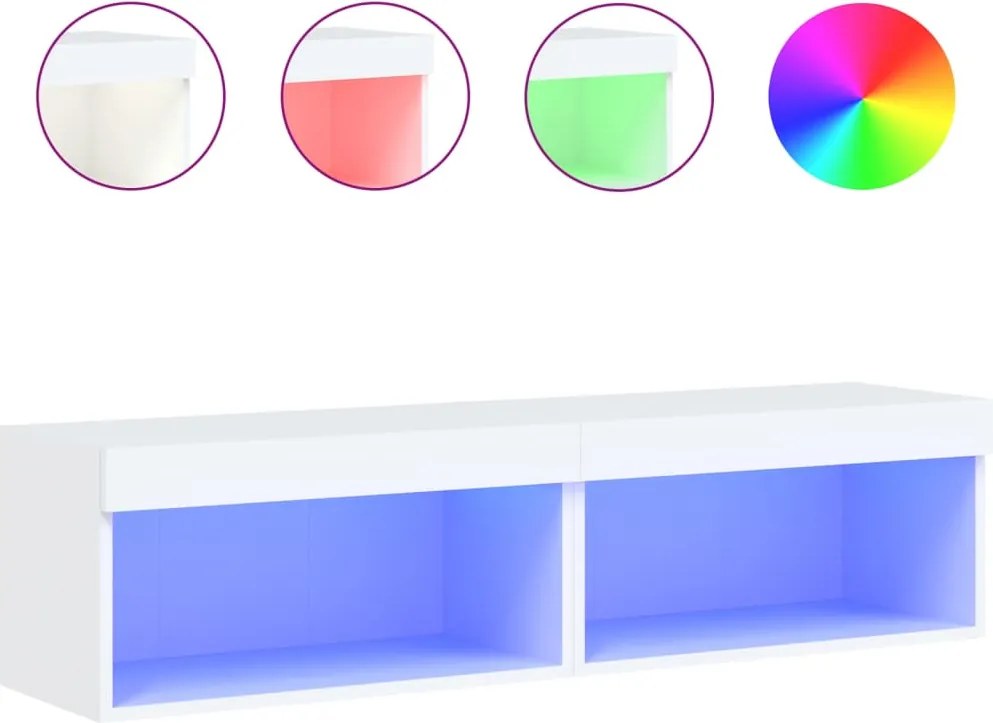 vidaXL 2 db fehér TV-szekrény LED-világítással 60 x 30 x 30 cm