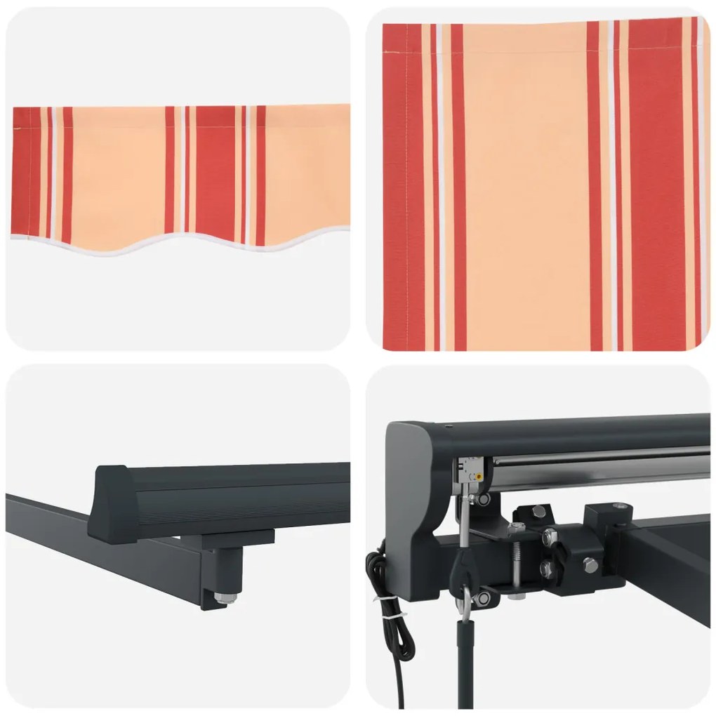 <strong> Automatikus Kihúzható Napernyő</strong> Sárga és Narancs színben, 300 x 250 cm