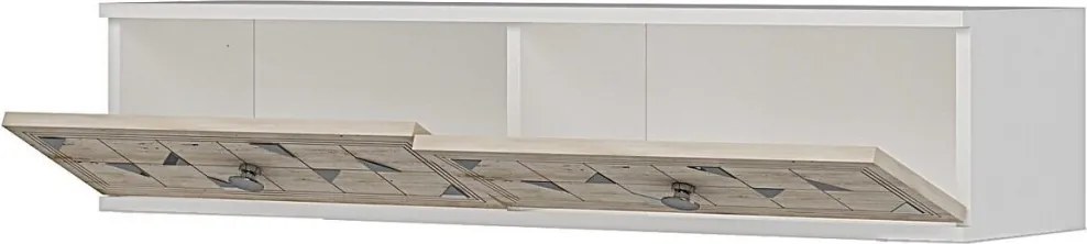 Moka komód, fehér-travertin, 120 cm – TR555CHM1641