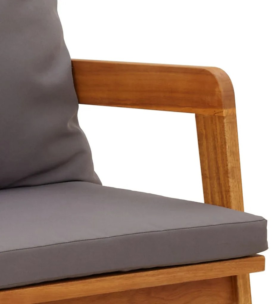 Kerti Pad Párnákkal 115x65x71 cm Tömör Akác Fából