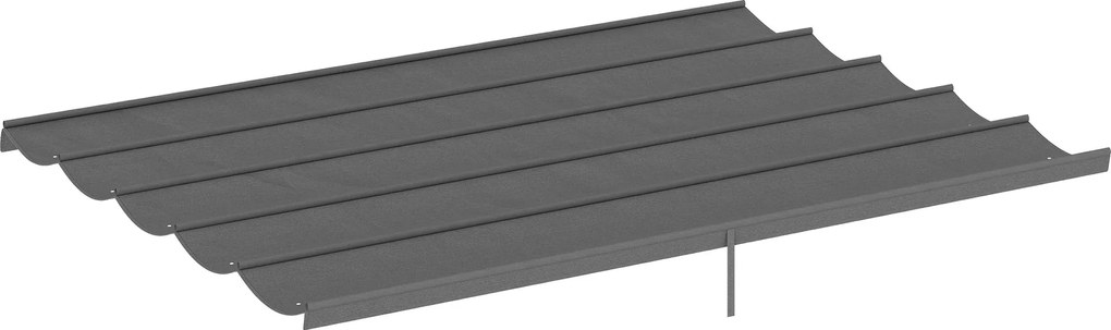 Outsunny csereponyva 4 x 3 m pergolához — vízálló hullámrolós napellenző vízelvezető nyílásokkal, csak ponyva, 350 x 260 cm, világosszürke | Aosom