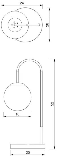 Asztali lámpa CAMBRIDGE 1xE14/60W/230V fekete/sárgaréz