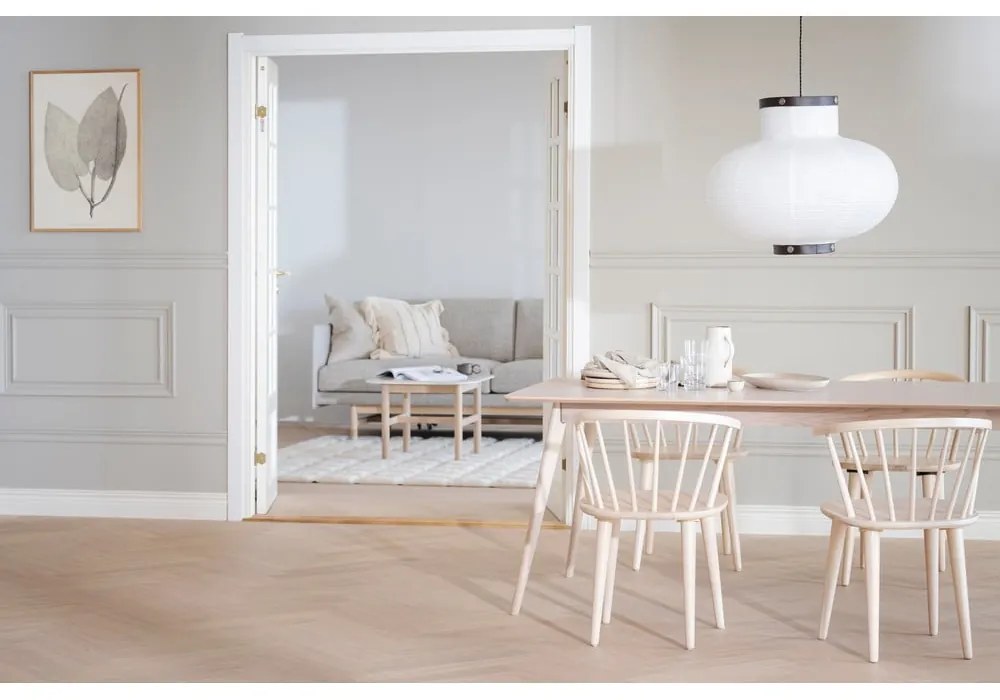 Bővíthető étkezőasztal tölgyfa dekoros asztallappal 190x90 cm Yumi - Rowico