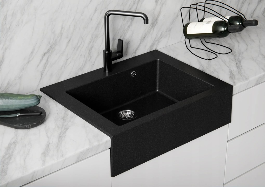 Gránit farmer mosogató, angol stílusú, fekete