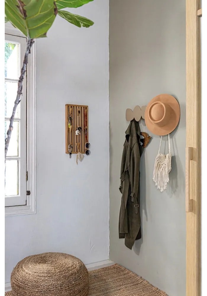 Natúr színű fém fali fogas 24 cm Parco – Spinder Design