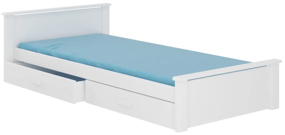 ALDEXO ágy, 180x80, fehér