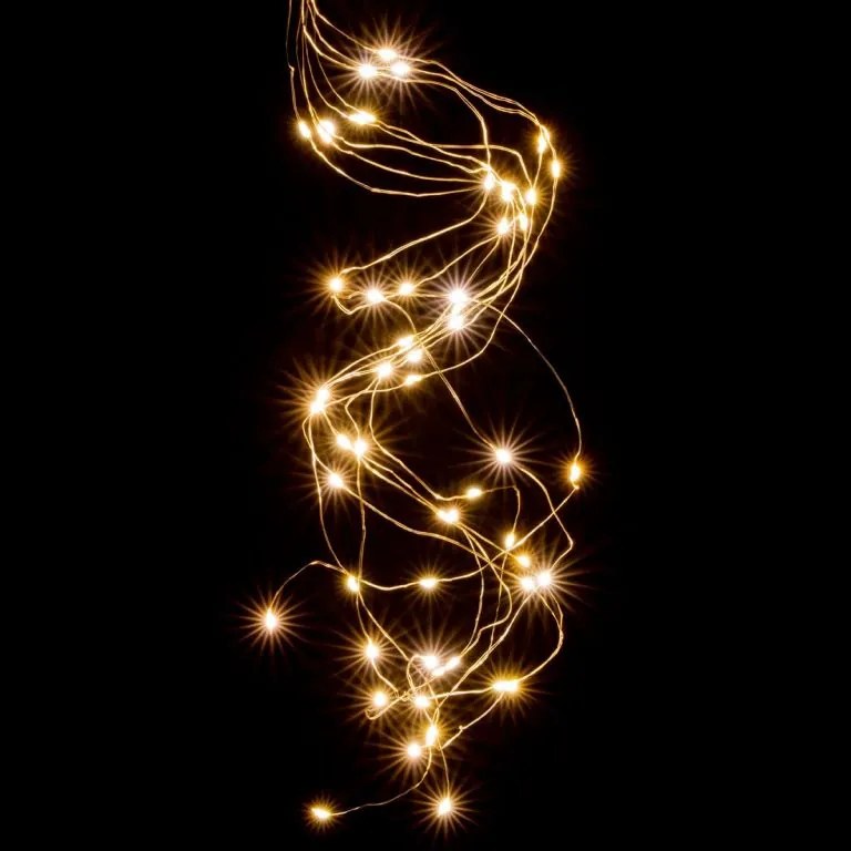 NEXOS Fényfüzér ezüst huzal 2 db meleg fehér 64 LED