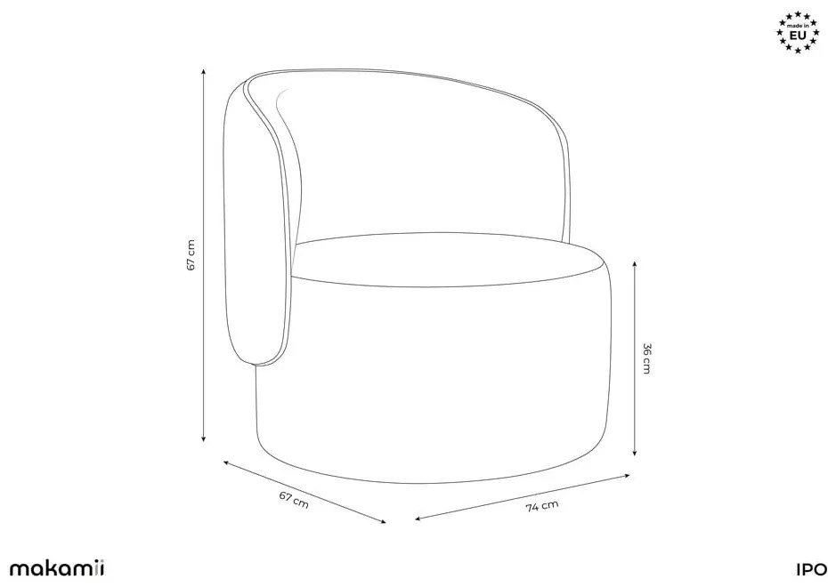 Bézs fotel Ipo – Makamii
