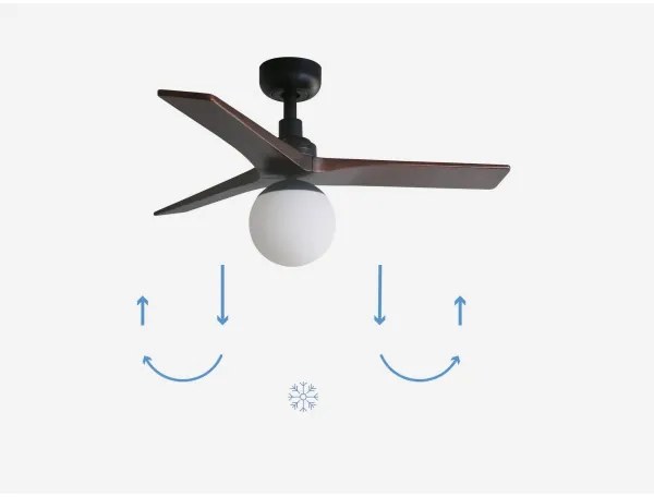 FARO 34278-11L - Mennyezeti ventilátor KLIM S 1xE27/15W/230V dió/fekete + távirányító