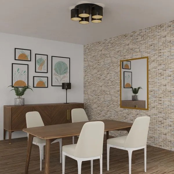 Felületre szerelhető csillár LOFT SHADE 5xE27/60W/230V fekete/arany