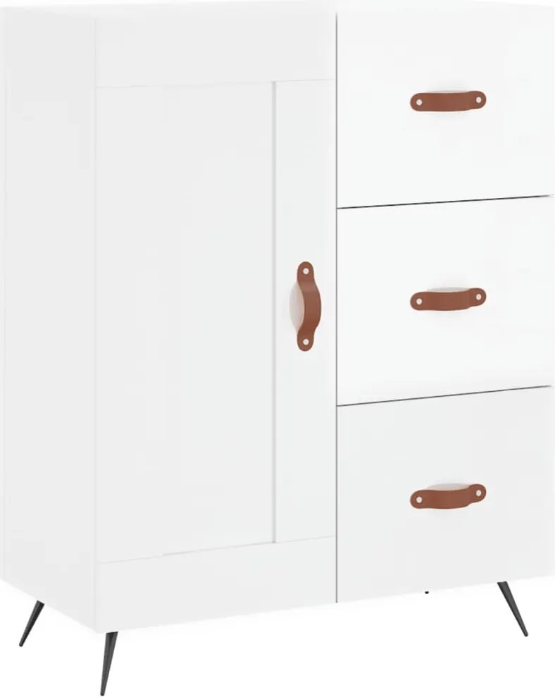 vidaXL magasfényű fehér szerelt fa tálalószekrény 69,5 x 34 x 90 cm