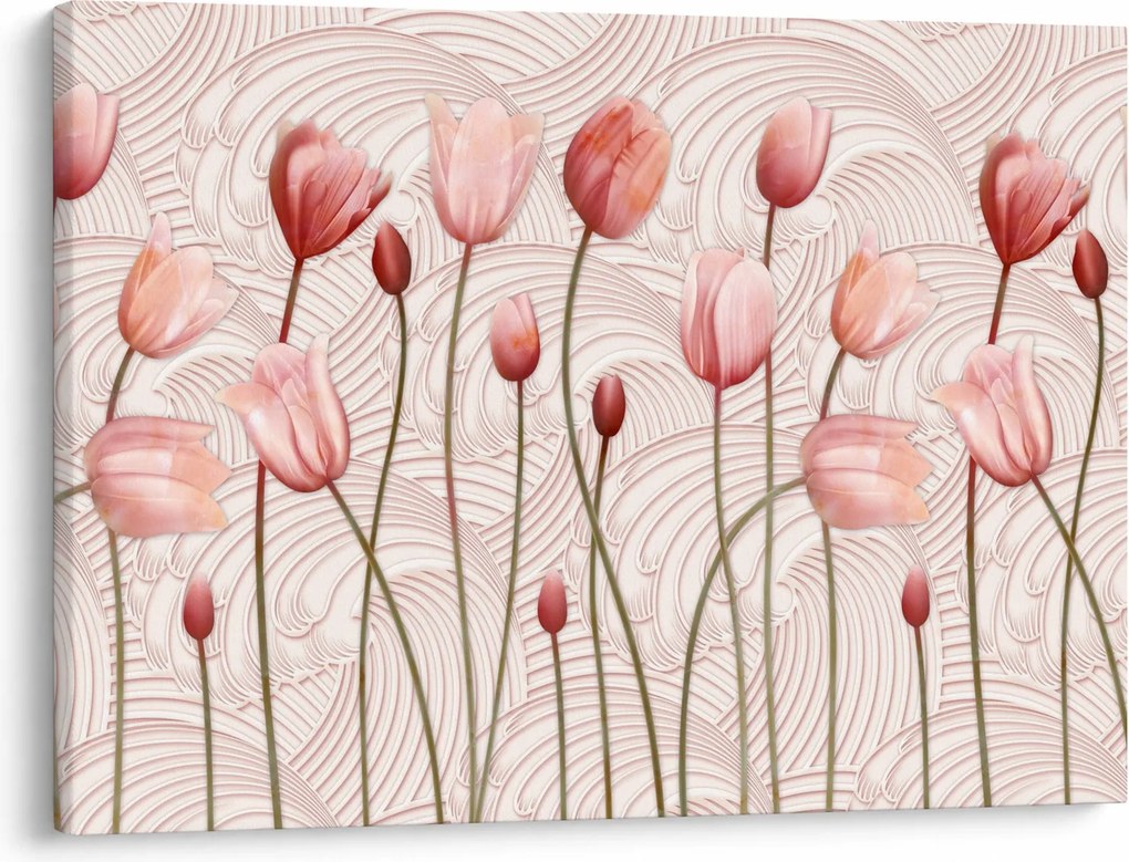 Kép - rózsaszín tulipán (70x50 cm)