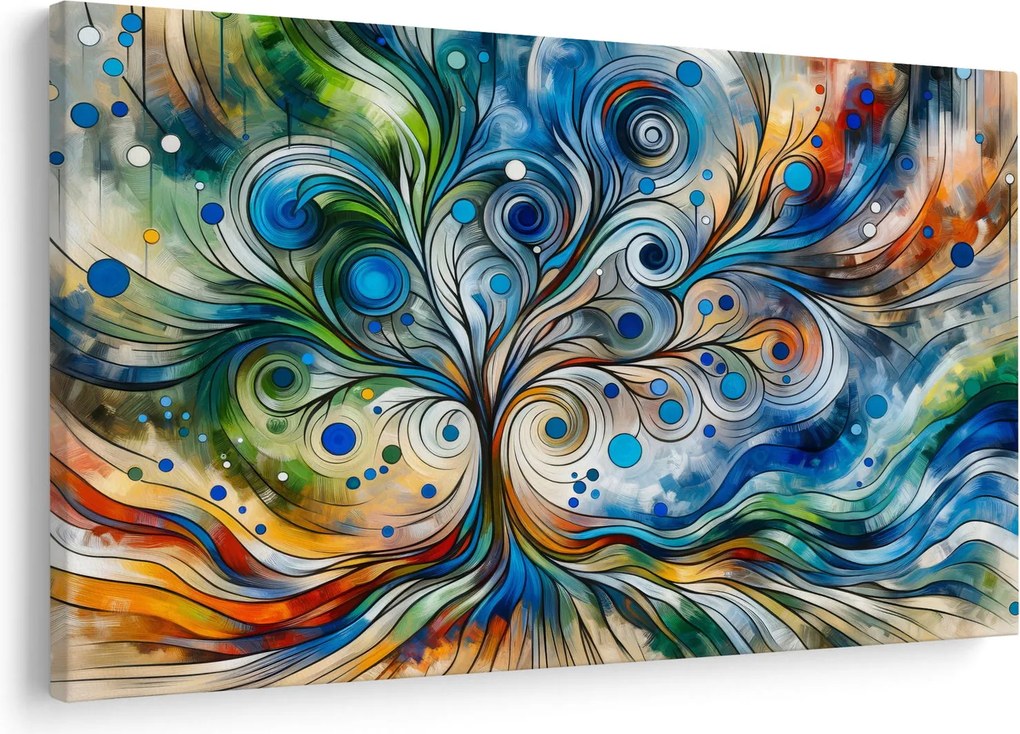 Kép – Színes energikus fa (90x60 cm)