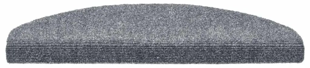 20 db öntapadós lépcsőszőnyeg, 65 x 21 x 4 cm, világosszürke, nagy félkör alakú