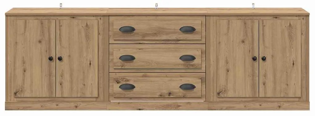 Oldalszekrények 3 pcs Öreg fa 210 x 35,5 x 67,5 cm Faanyag