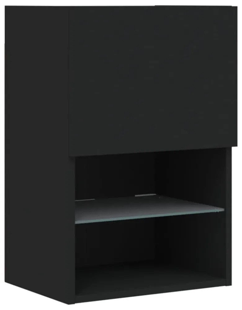 fekete TV-szekrény LED-lámpákkal 40,5x30x60 cm