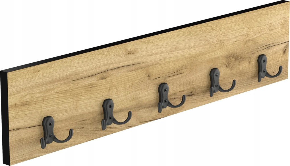 Fali Akasztó Tölgy Craft Fekete Fali Ruhaakasztó 65 CM