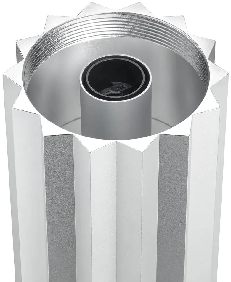 Ezüstszínű-zsályaszínű dimmelhető asztali lámpa textil búrával (magasság 36 cm) Taite – Blomus