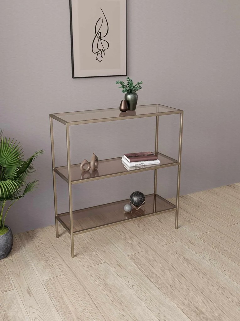 Fém komód, antik-bronz, 100 cm