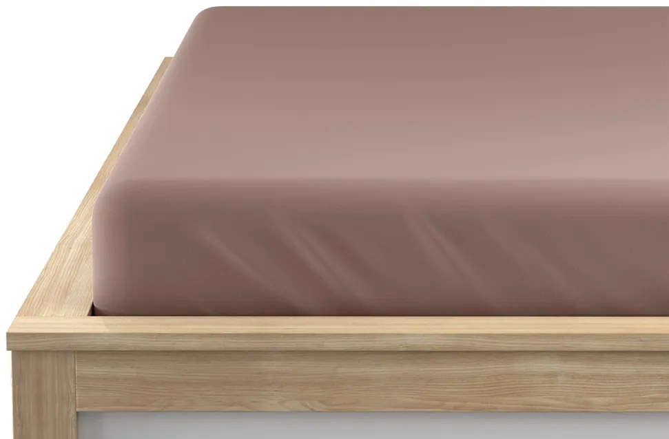 Jersey lepedő EXKLUZÍV világosbarna 160x200 cm, 100% pamut